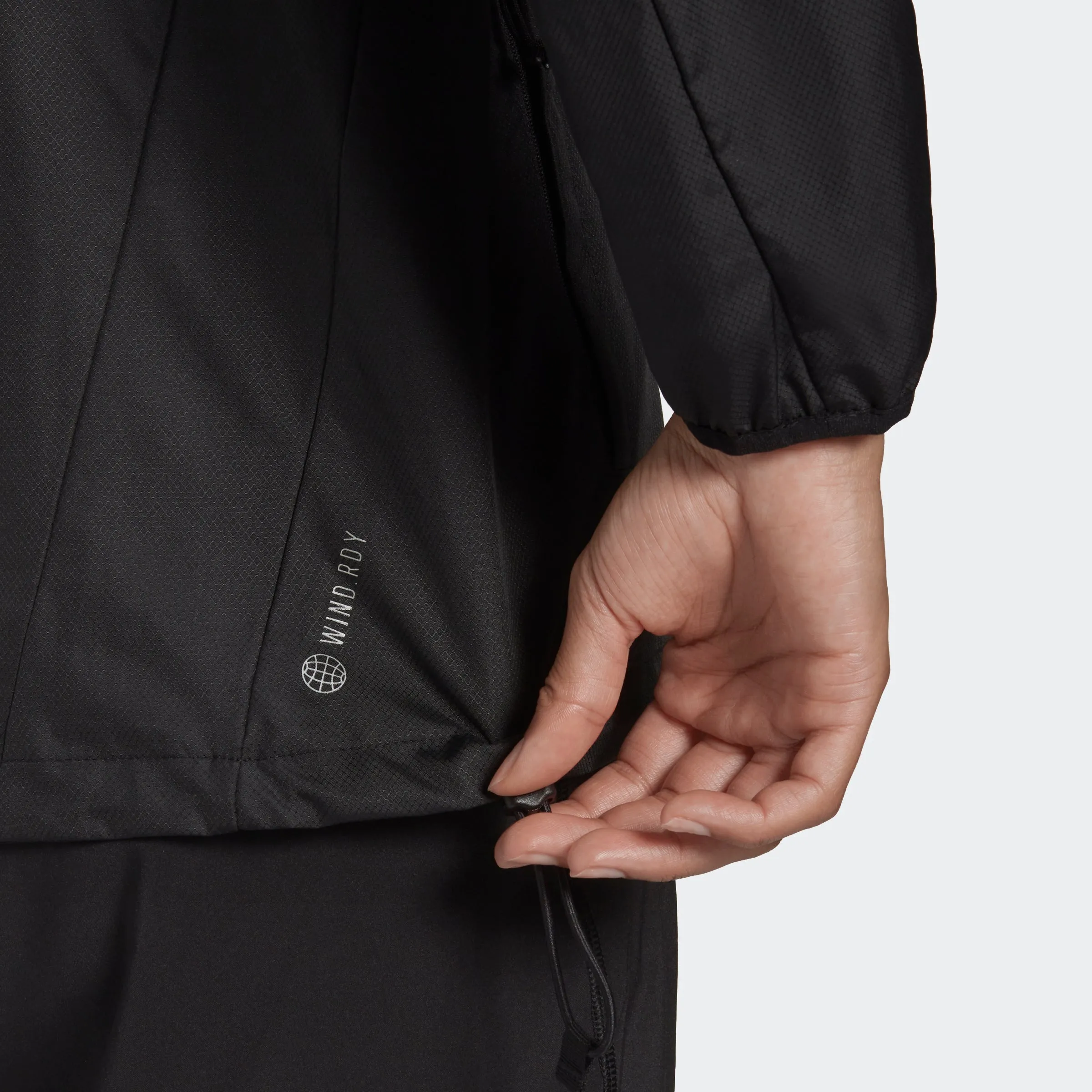 adidas OWN THE RUN Hooded Running Windbreaker - Black | Women's