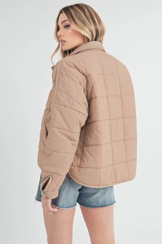 Aemi Co Quilted Zip Up Puffer Jacket