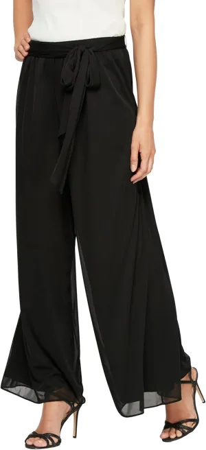 Alex Evenings Women's Wide Leg Chiffon Dress Pant for Mother of The Bride, Elegant Party Outfit (Petite and Regular Sizes)