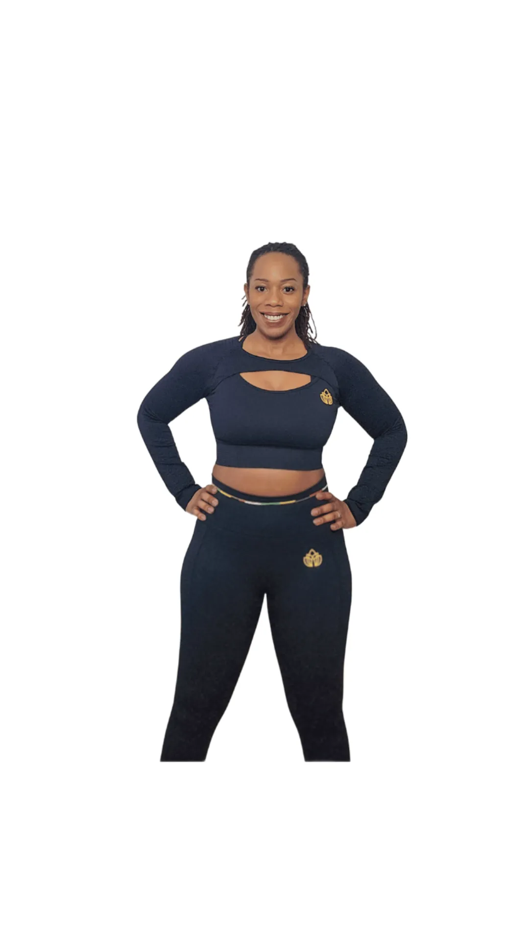 Allure Long Sleeve Crop Top- Black