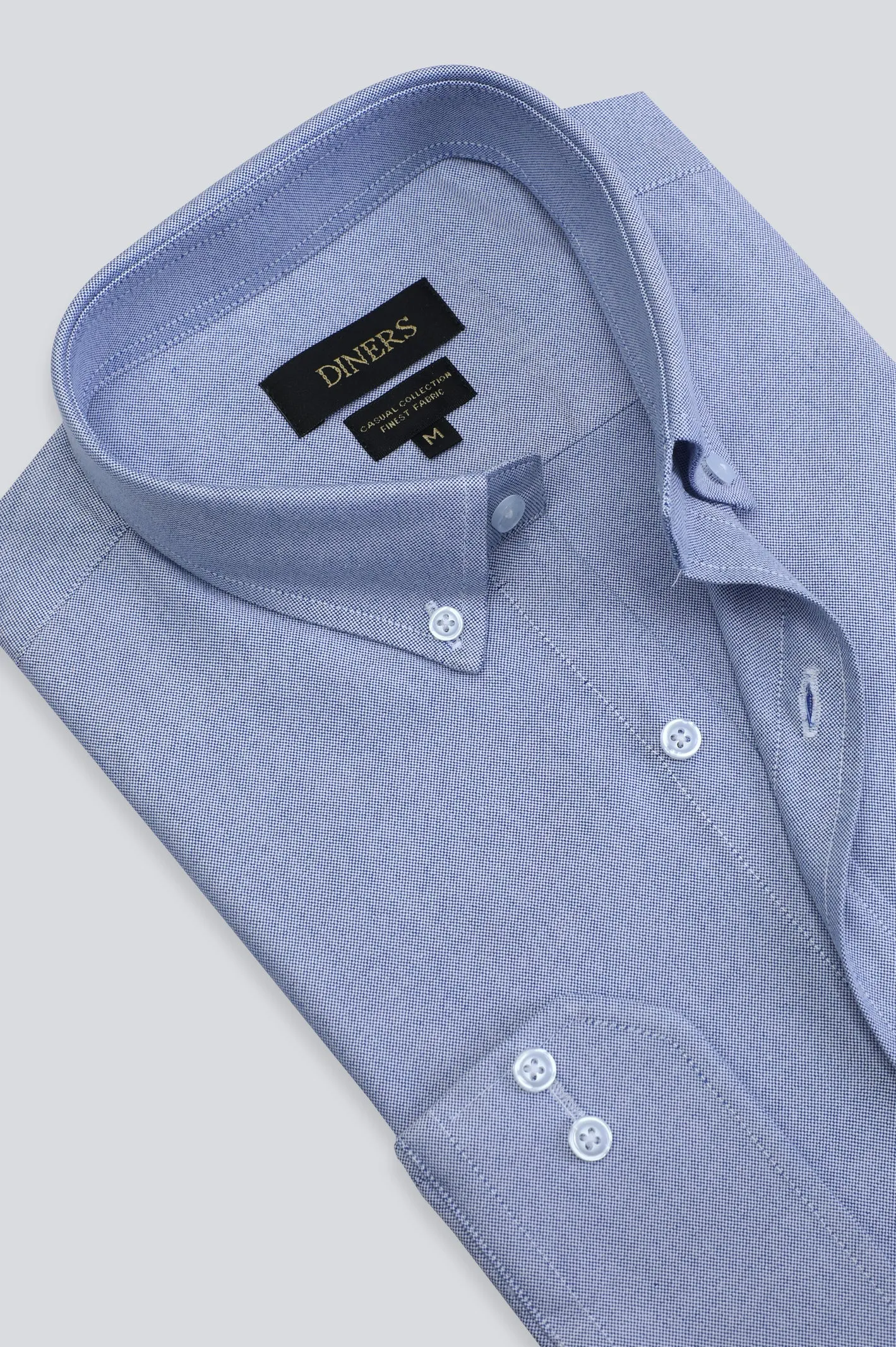 Blue Oxford Textured Casual Shirt