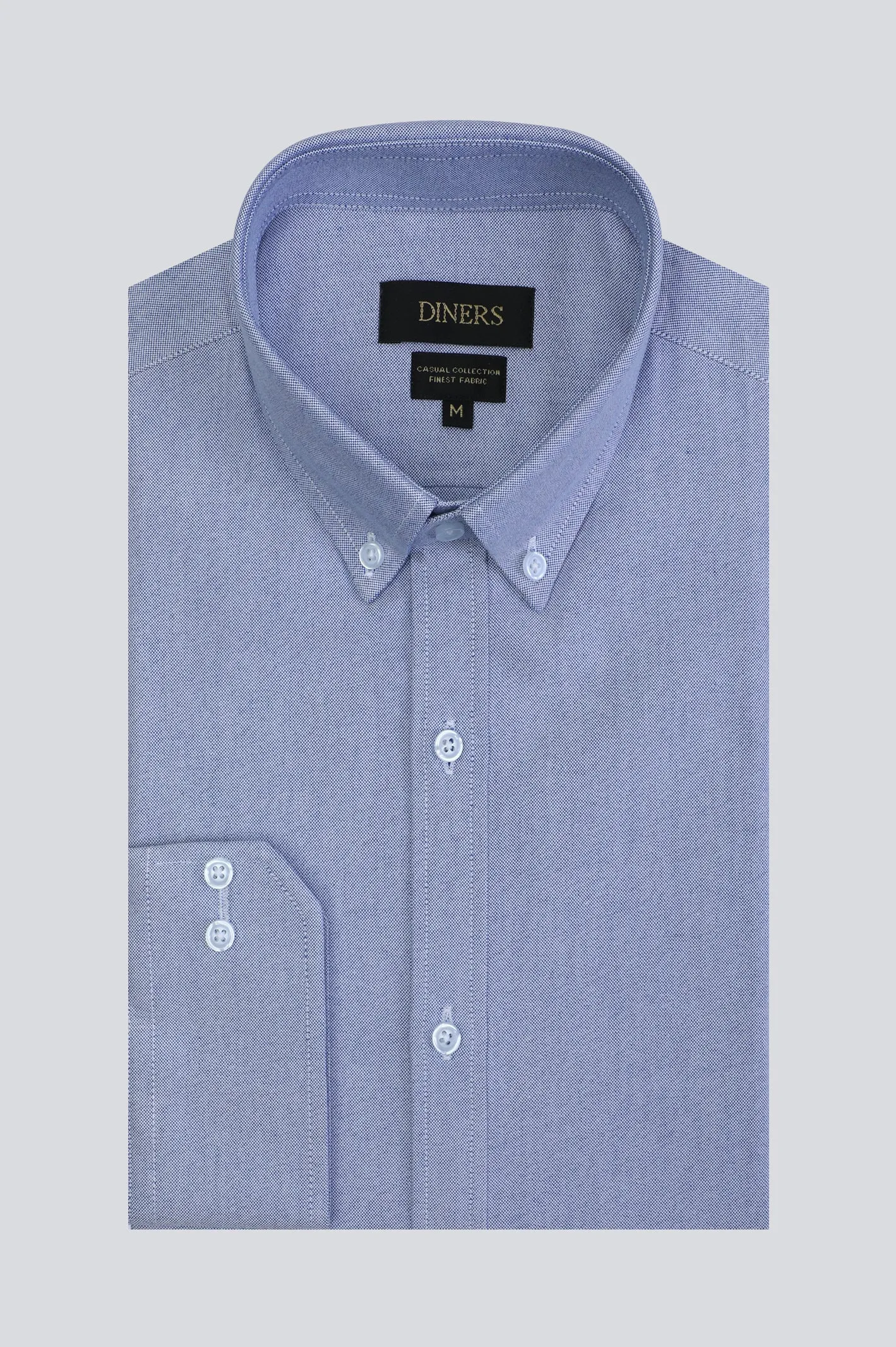 Blue Oxford Textured Casual Shirt