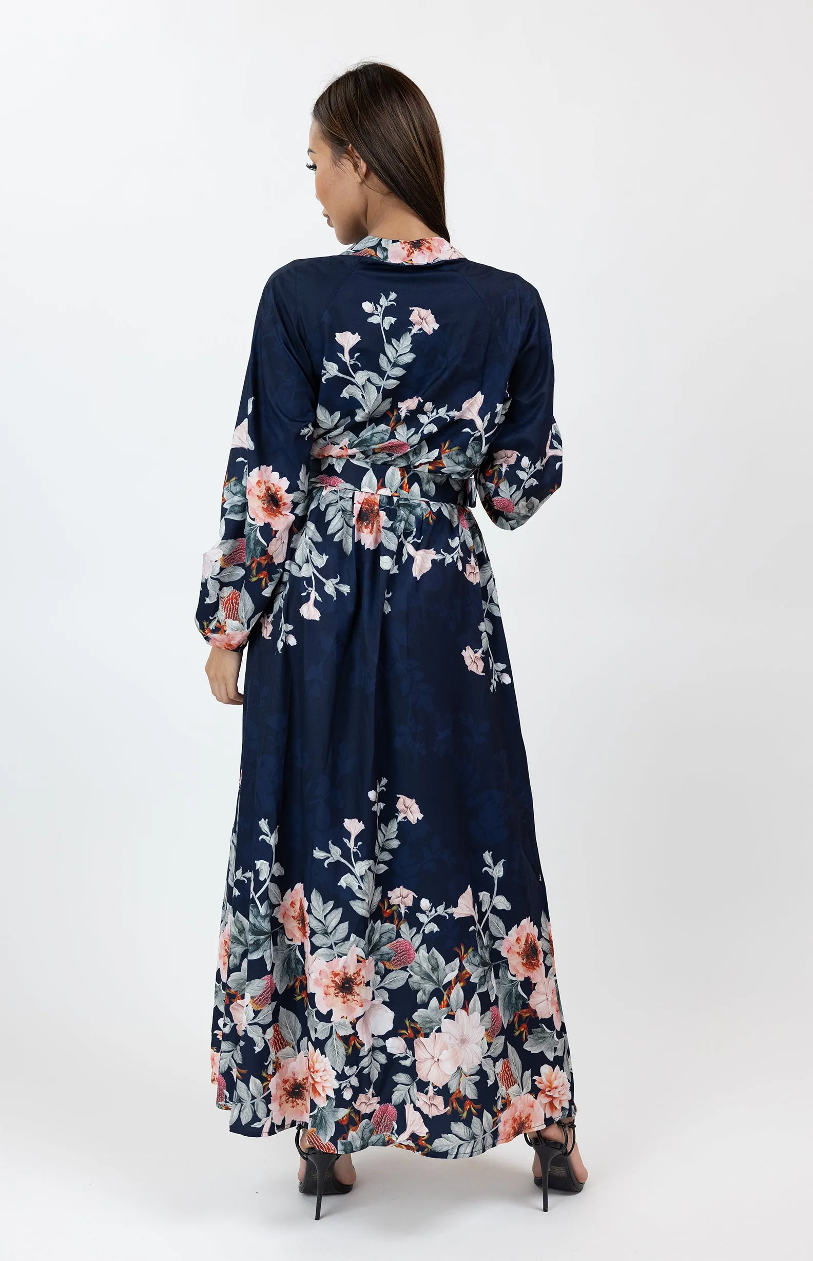 Border Print Floral Dress