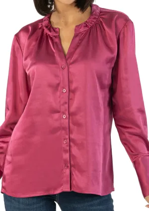 Brigitta Satin Button Down