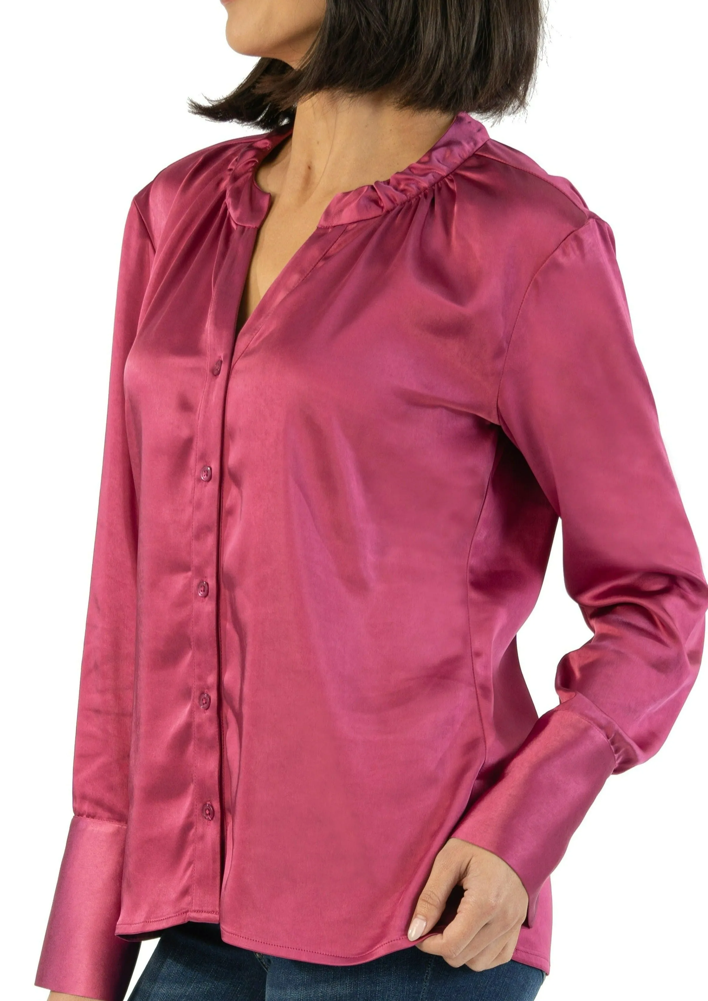 Brigitta Satin Button Down