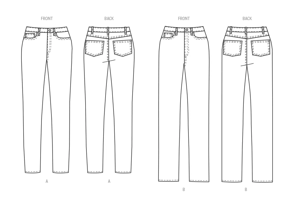 Butterick sewing pattern 6911 Misses' Jeans by Palmer/Pletsch