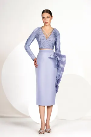 Cadi Pleated Top with Midi Skirt