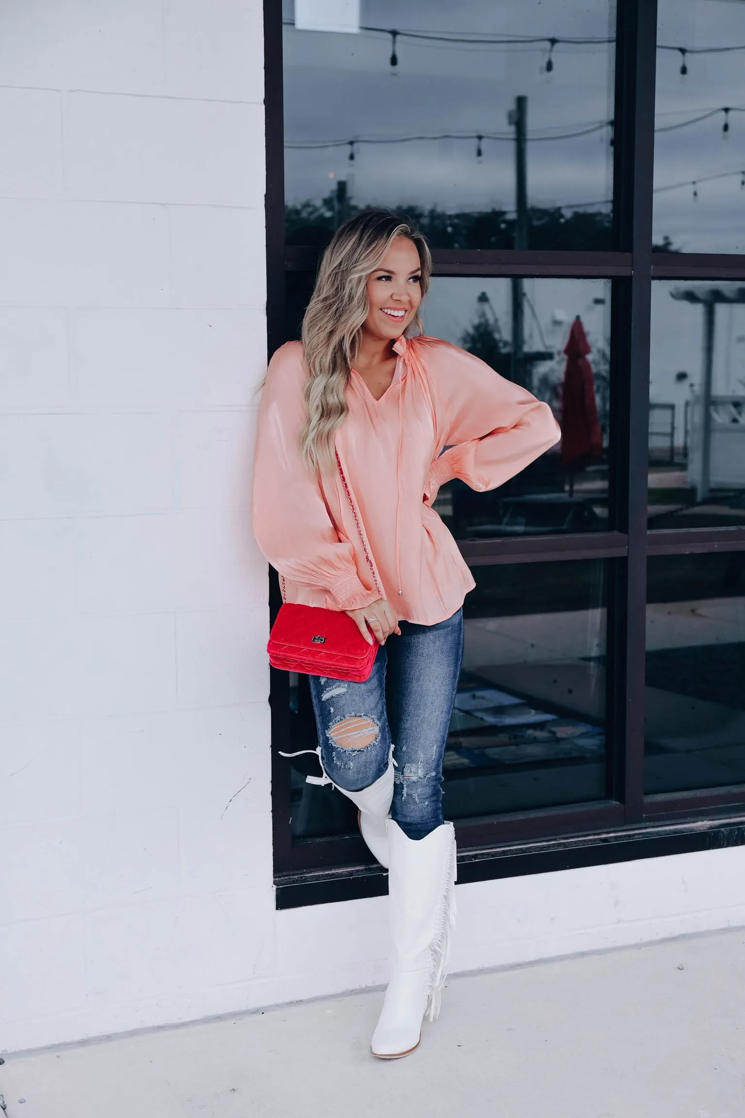 Cameo Satin Puff Sleeve Blouse