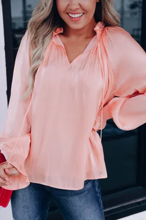 Cameo Satin Puff Sleeve Blouse