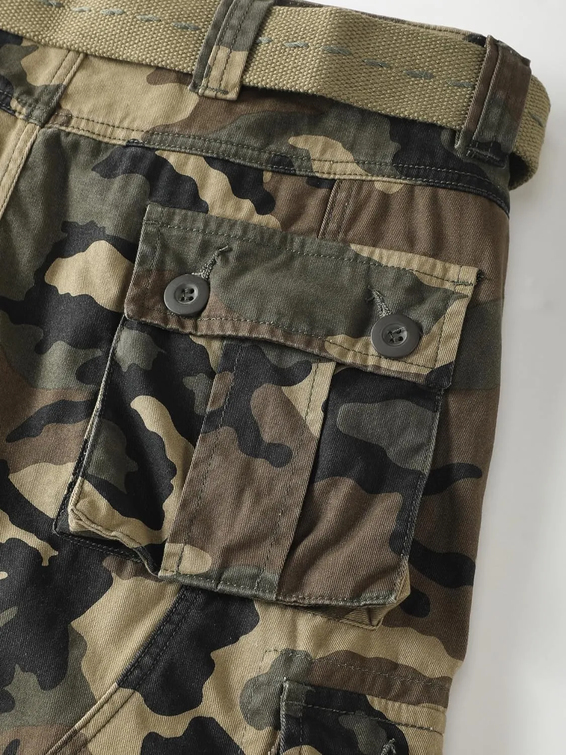 Camo Cargo Shorts for Men Cotton Casual Wild Outdoor Work Relaxed Fit Shorts with Multi-Pockets