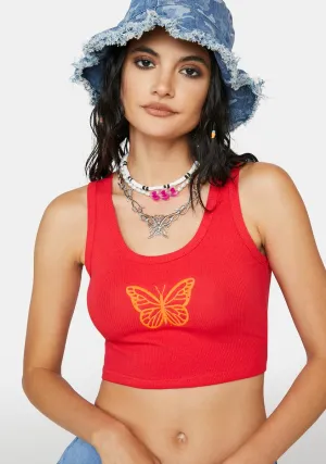 Casey Butterfly Ribbed Top