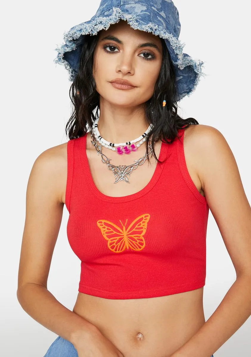 Casey Butterfly Ribbed Top