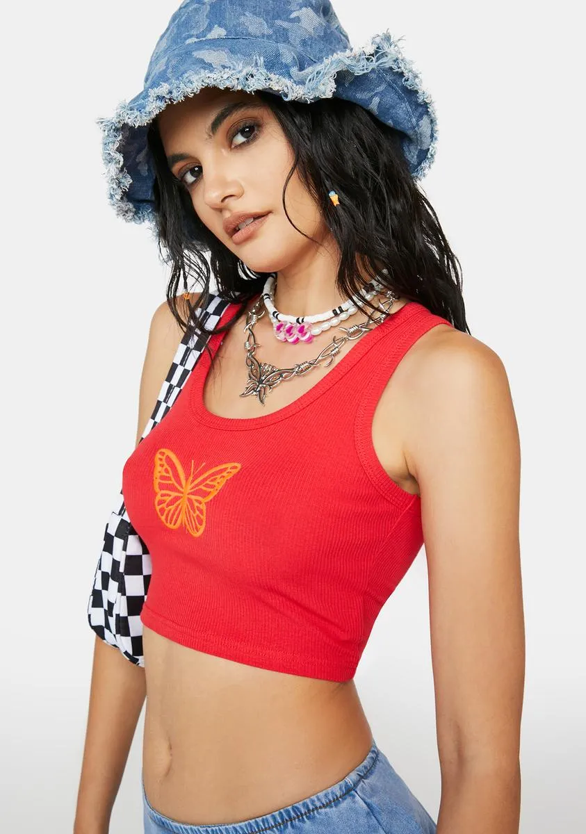 Casey Butterfly Ribbed Top