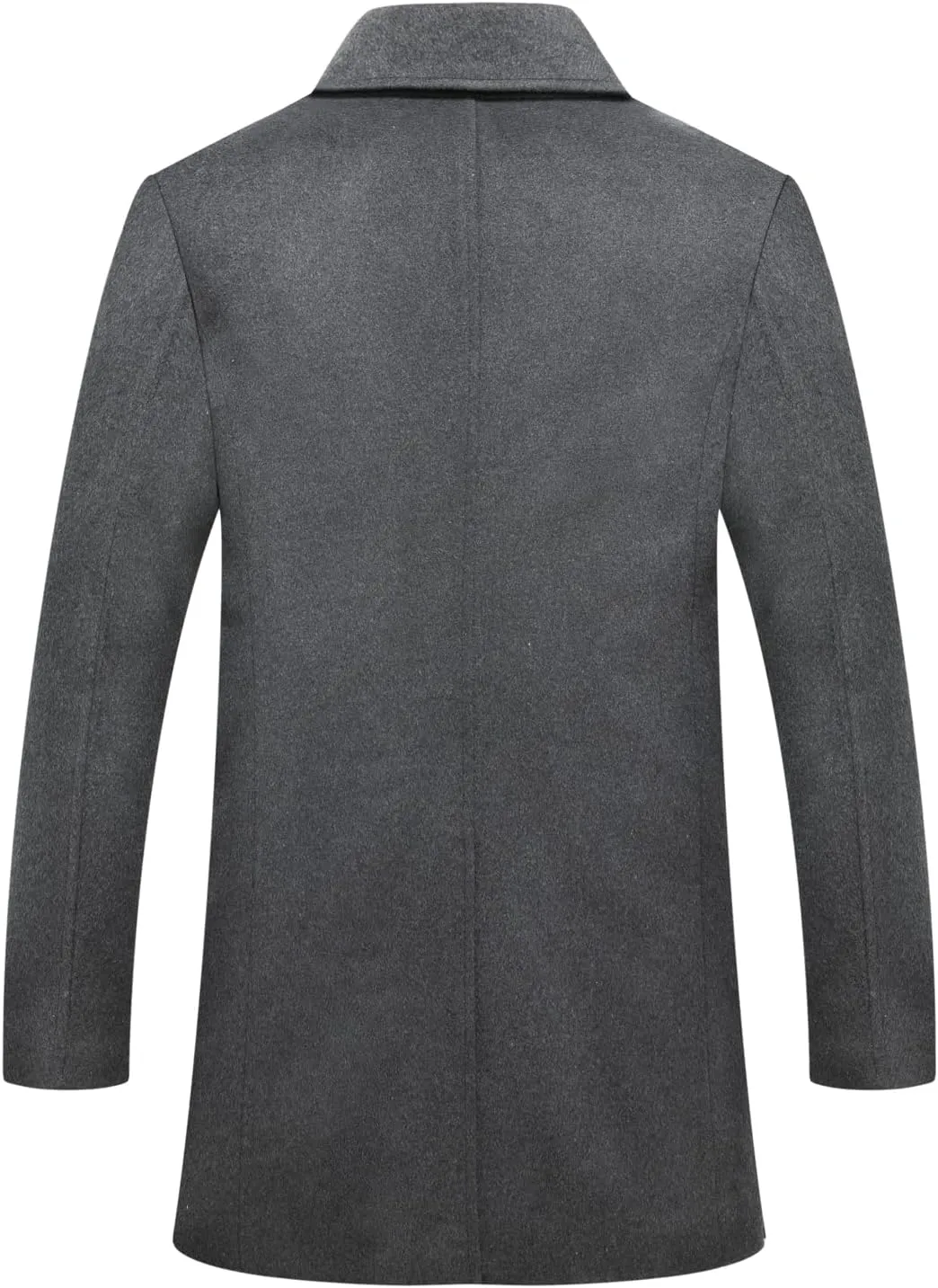 chouyatou Men's Classic Double Breasted Wool Blend Pea Coat Mid Long Trench Coat