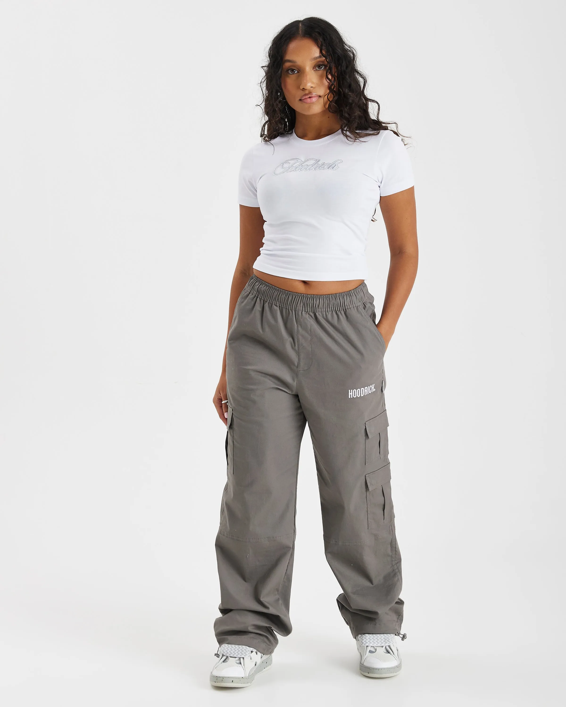 Combat Cargo Pants - Grey/White