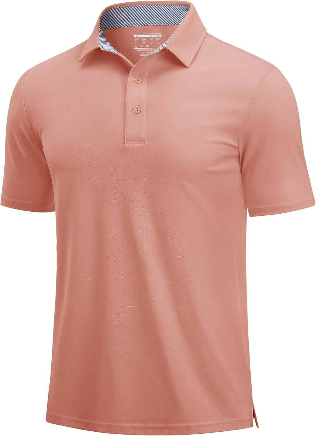 Cotrasen Men's Polo Shirts Short Sleeve Cotton Pique 3 Buttons Golf Shirts Classic Fit Casual Performance T-Shirt