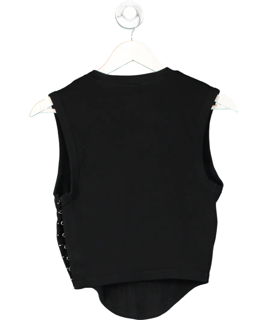 Dion Lee Black Ribbed Corset Top UK L