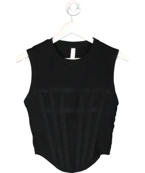 Dion Lee Black Ribbed Corset Top UK L