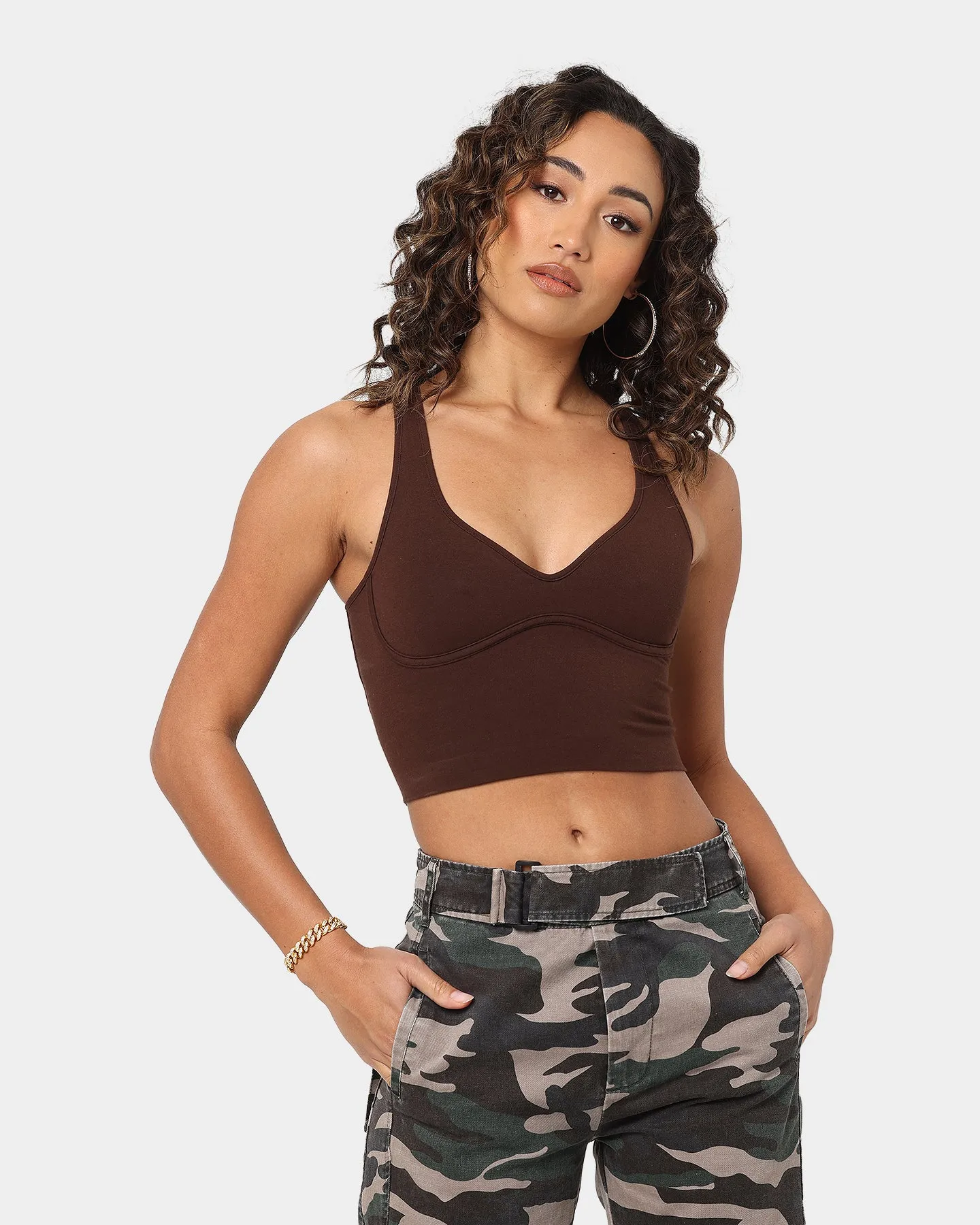 EN ES Women's Defined Contour Tank Brown
