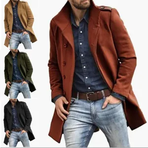 European Style Woolen Men's Coat Autumn And Winter New Thickened Coat