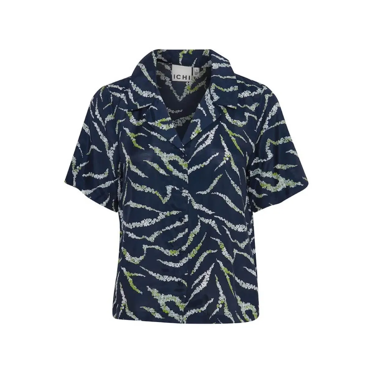 Floral Striped Button Up Camp Shirt