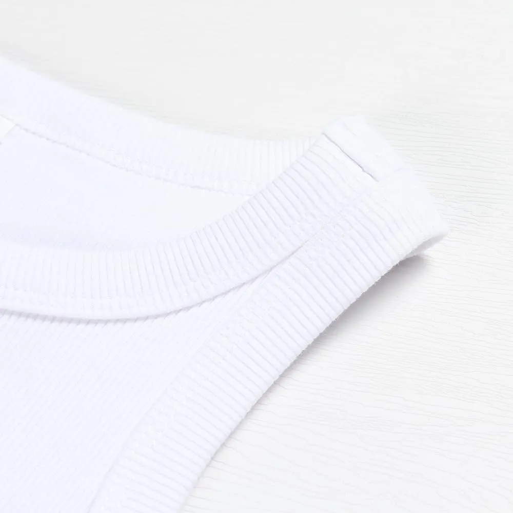 GEMBERA Womens Sleeveless High Neck Racerback Ribbed Knit Fitted Basic Cotton Cropped Tank Top