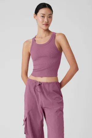 Goddess Ribbed Go-To Tank - Soft Mulberry