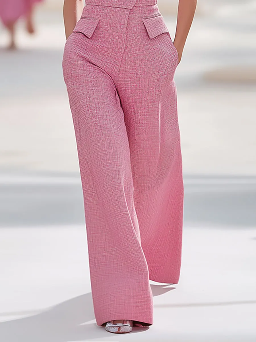 High-End Fashionable And Elegant Fragrance Style Sleeveless Wide-Leg Jumpsuit