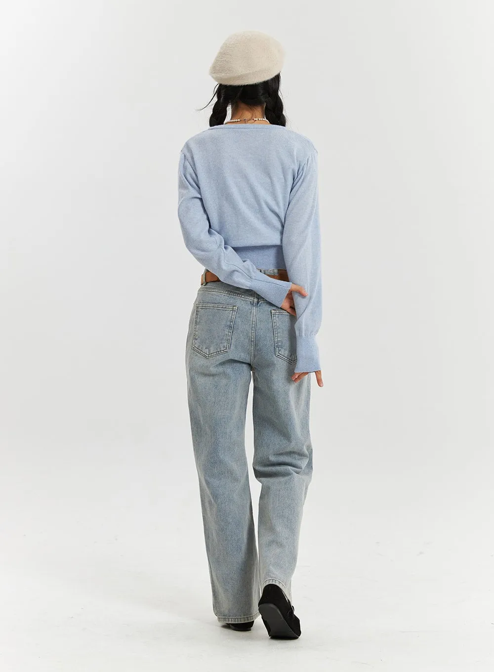High-Waisted Full-Length Straight Leg Jeans OD320