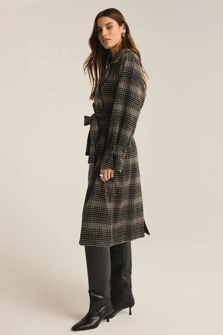 Jackie Plaid Trench