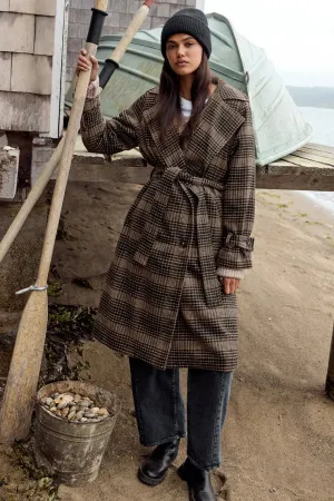 Jackie Plaid Trench