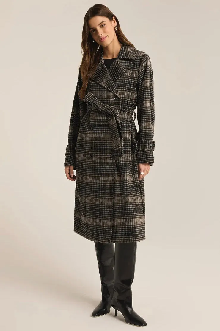 Jackie Plaid Trench