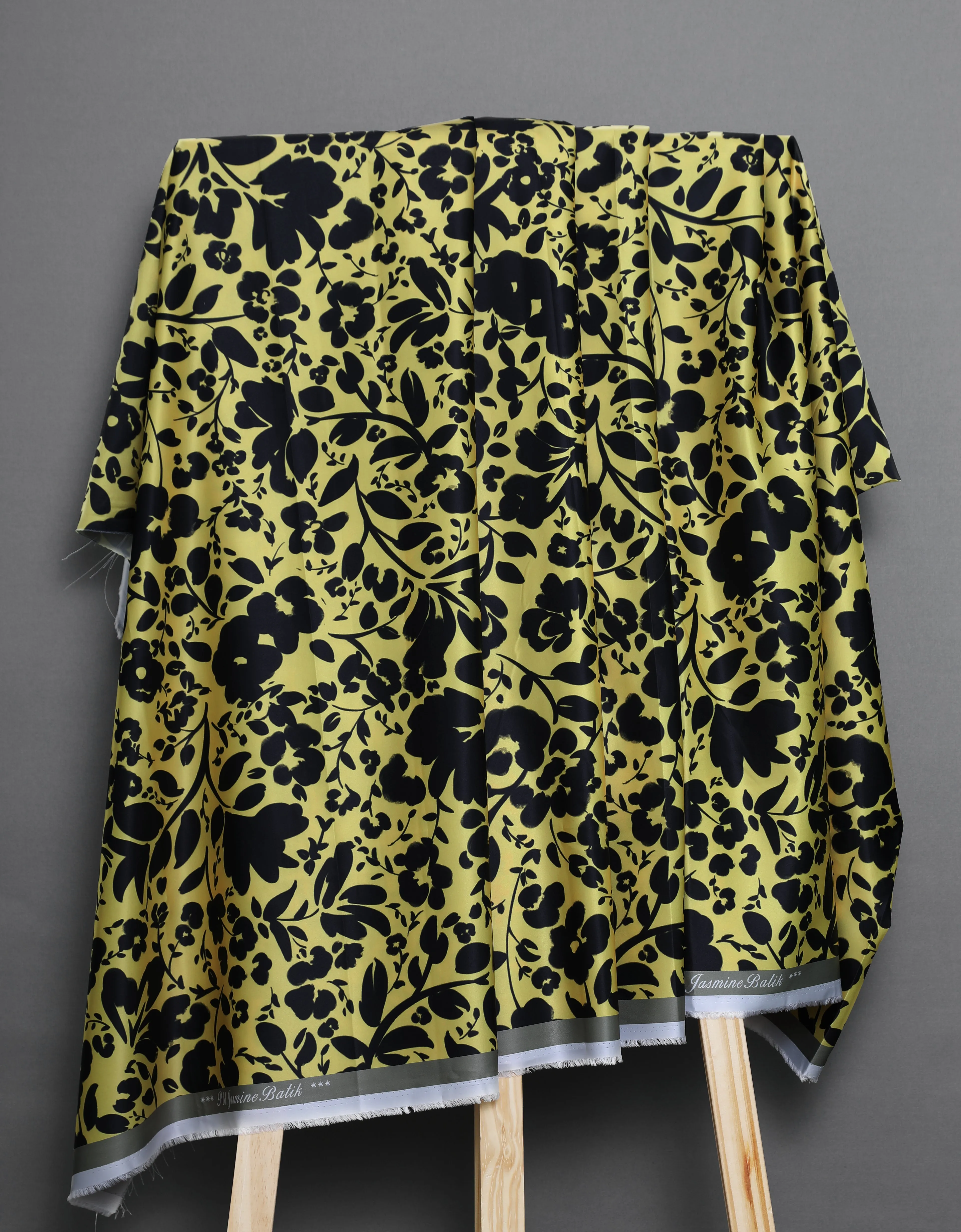 JASMINE SATIN - 4 METERS (BLACK   YELLOW)