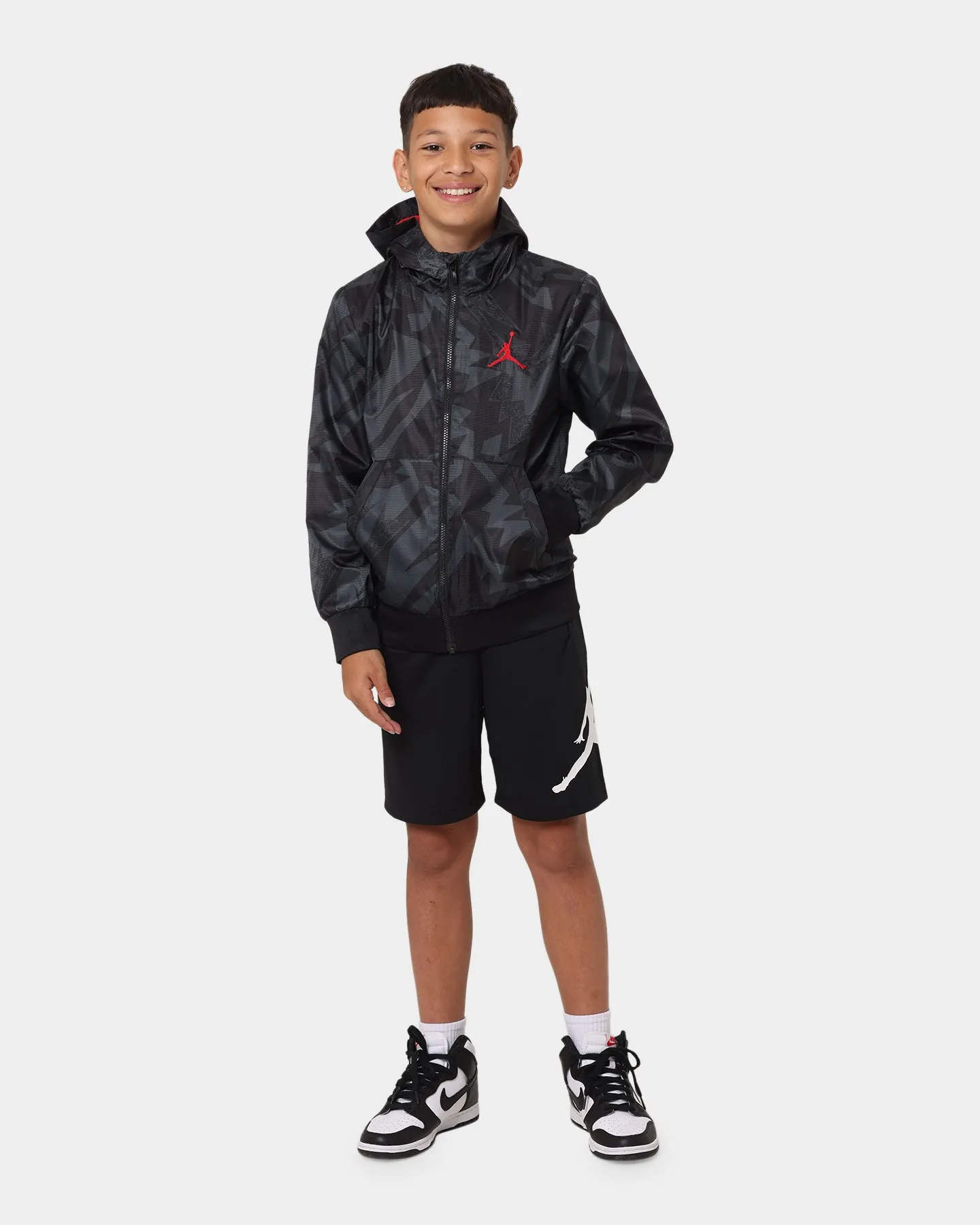 Jordan Kids' Full Zip Essential Windbreaker Black