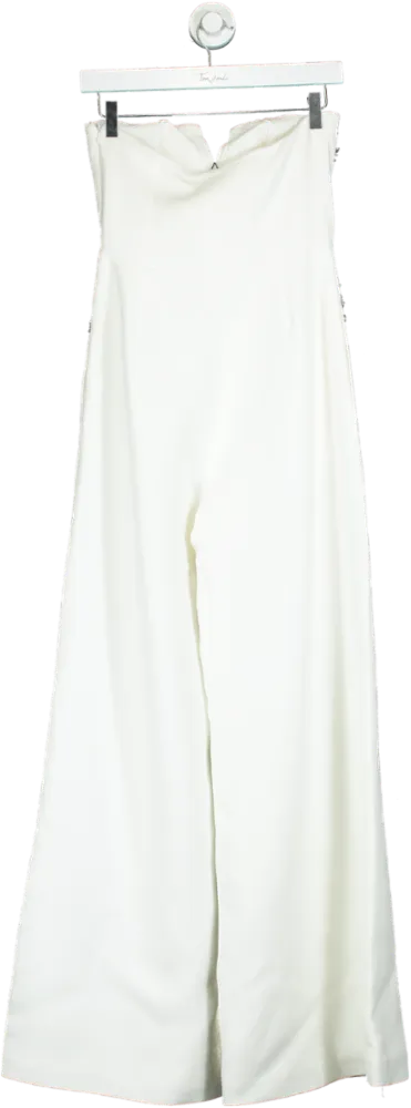 Karen Millen White Strapless Jumpsuit UK 6