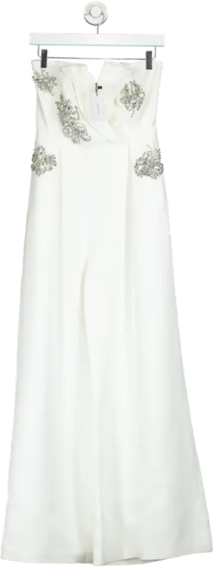 Karen Millen White Strapless Jumpsuit UK 6