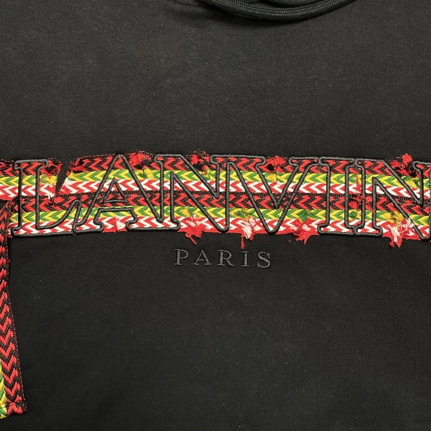 Lanvin Curb Lace Hooded Sweatshirt Black
