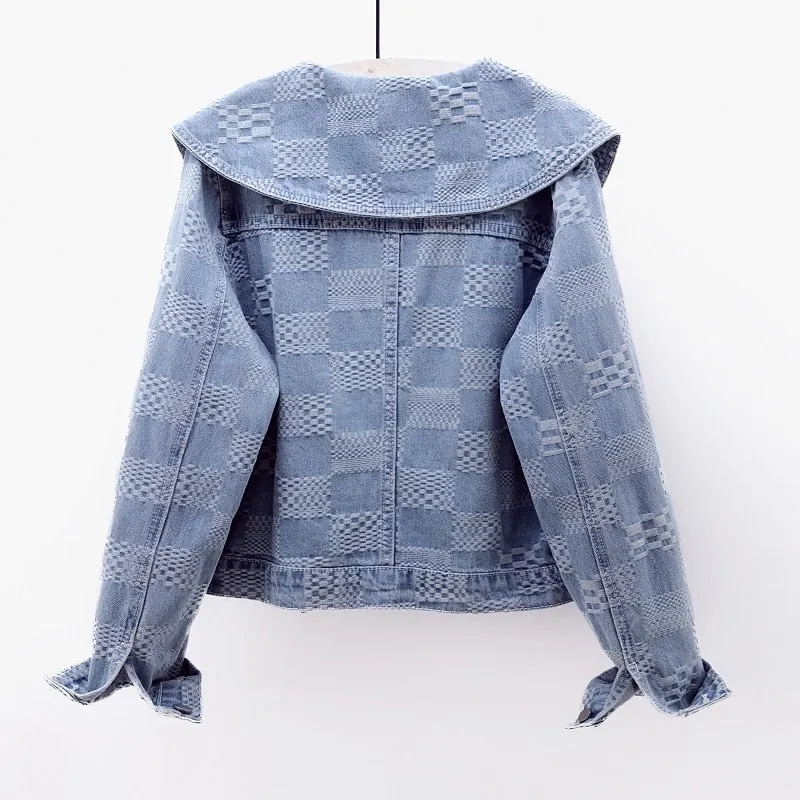 L'ARANTIQUE BIG COLLAR DENIM JACKET