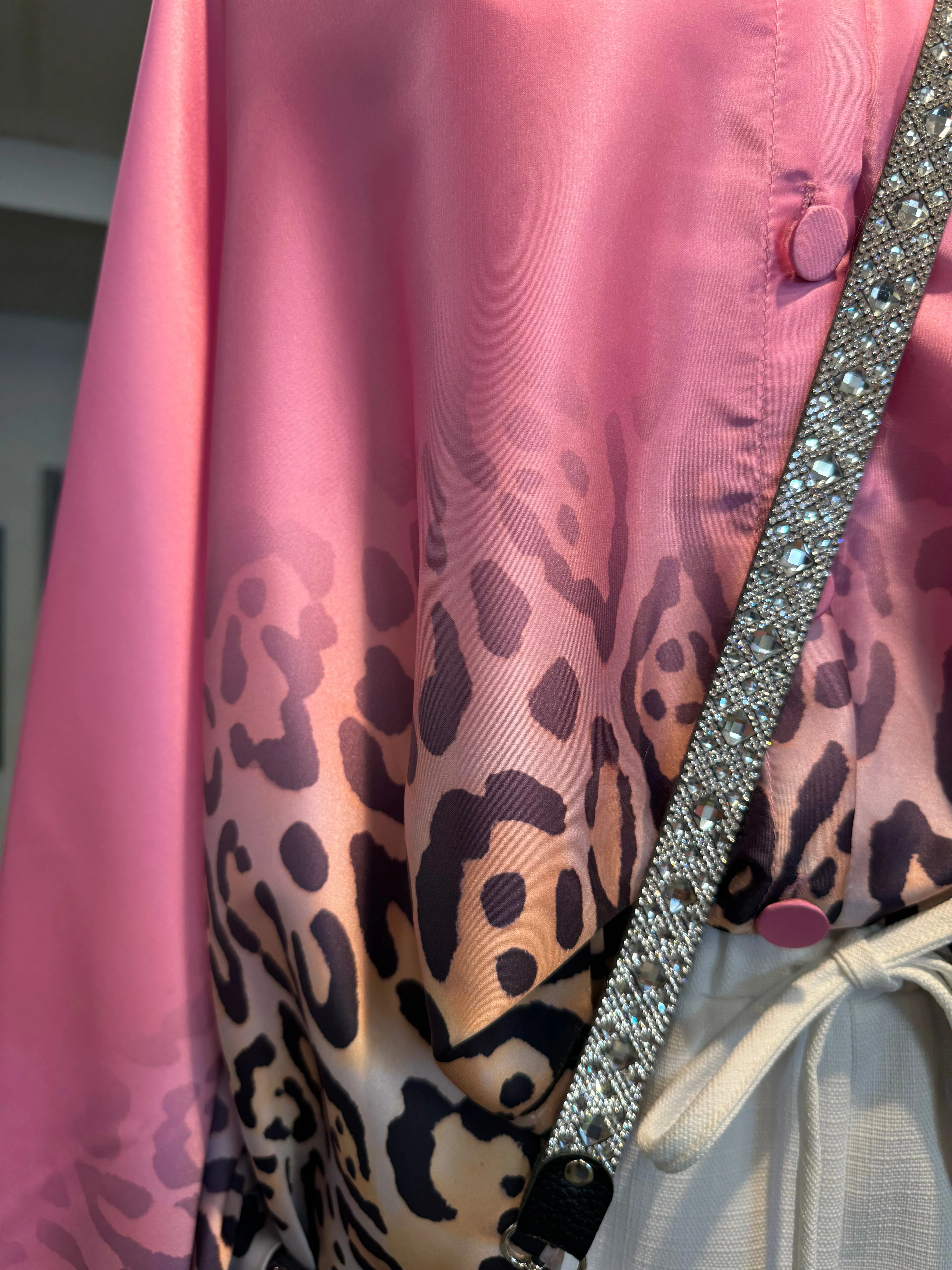 Leopard Print Satin Blouse