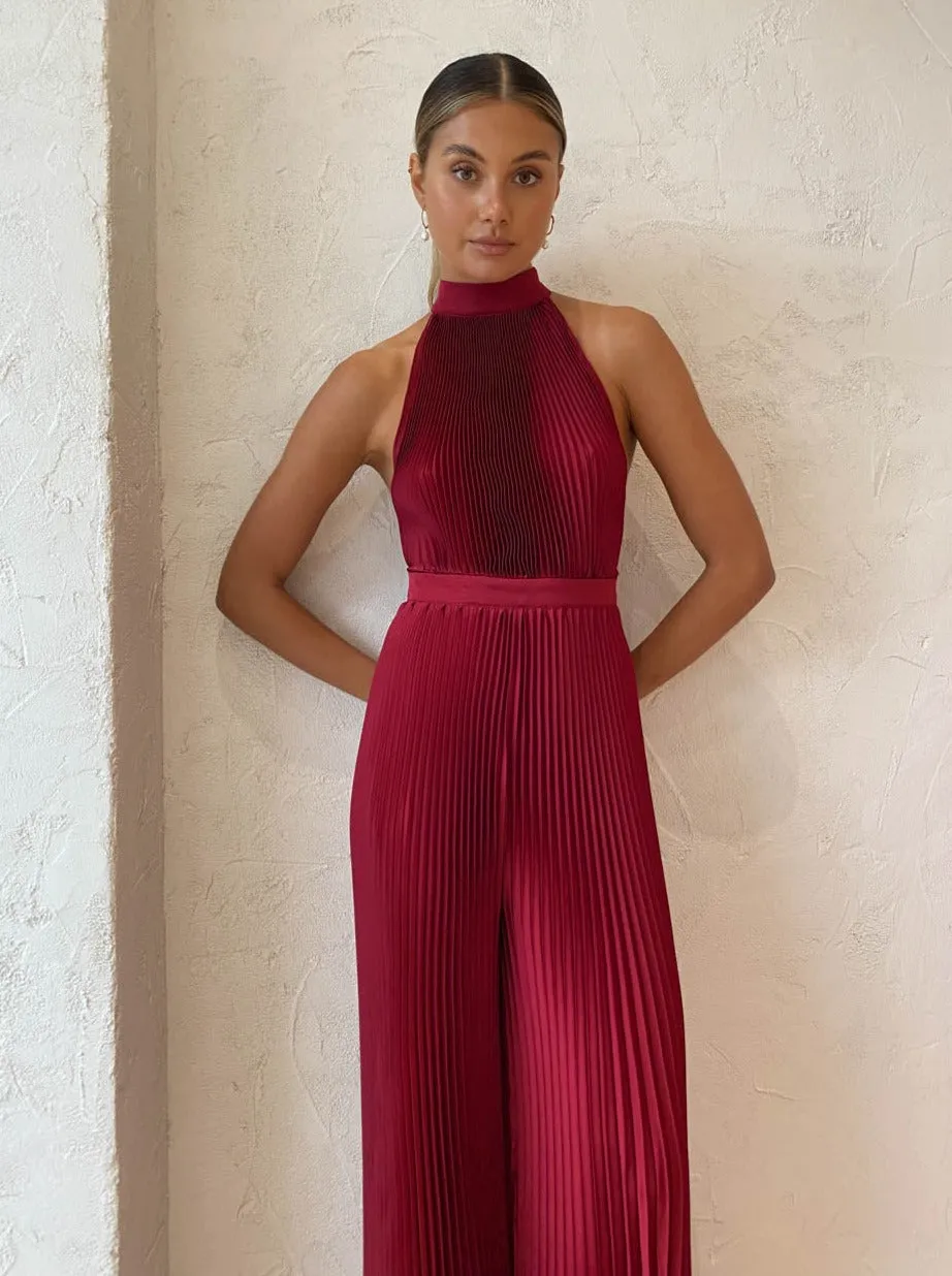 Lidee Cinema Jumpsuit in Ruby