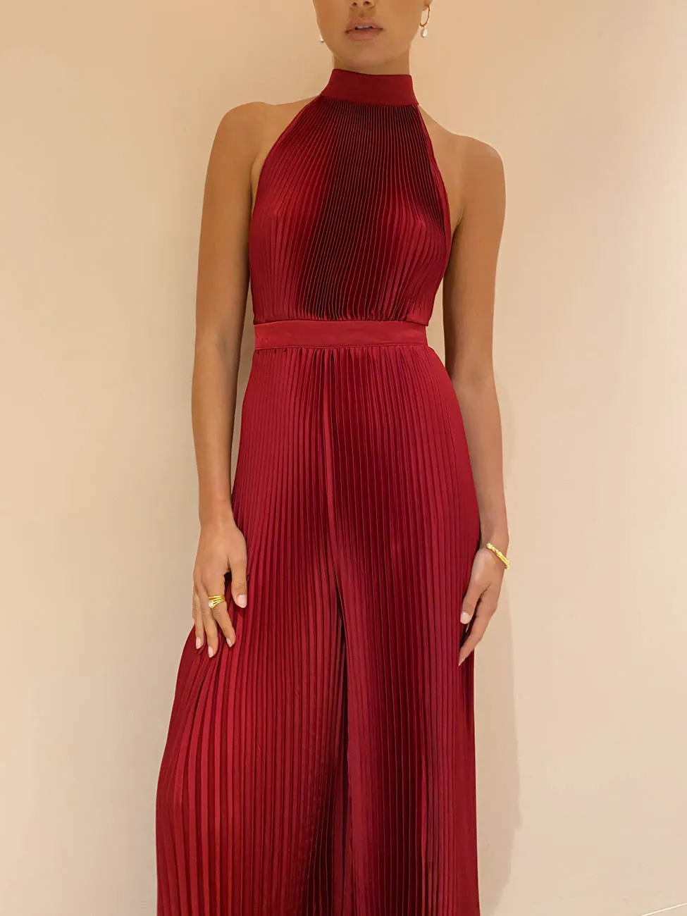 Lidee Cinema Jumpsuit in Ruby