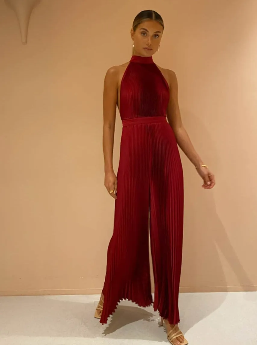 Lidee Cinema Jumpsuit in Ruby