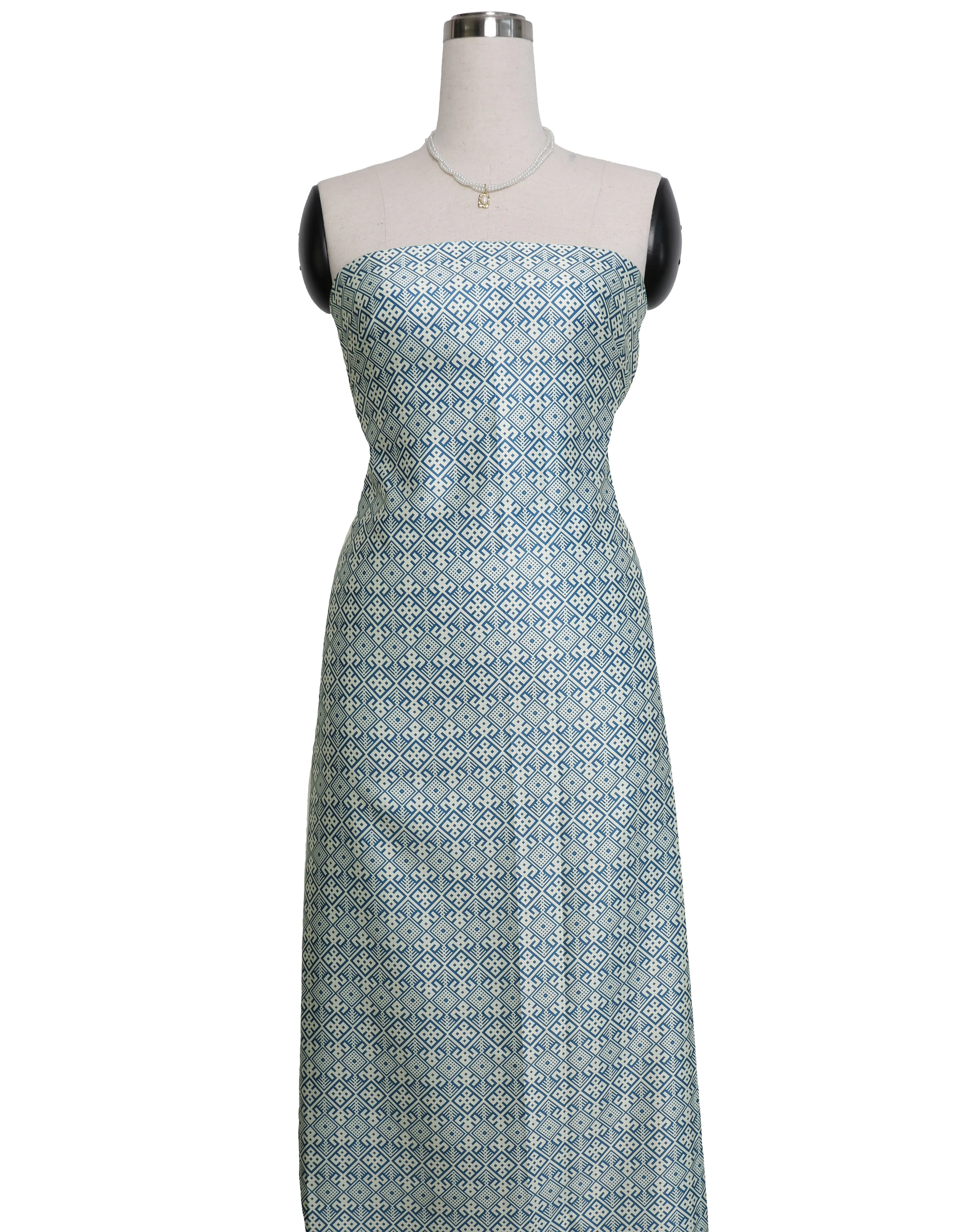 LIORA SATIN - 4 METERS (GREY   BLUE)