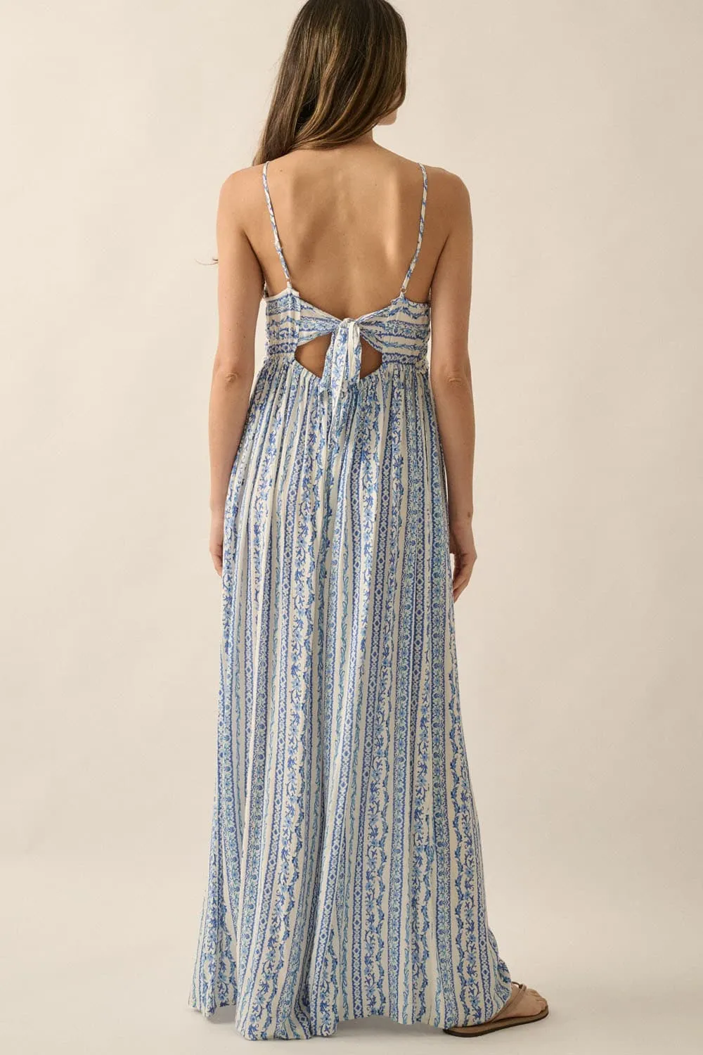Mediterranean Breeze V Neck Wide Leg Jumpsuit