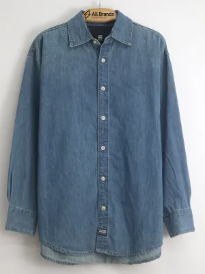 Men's Button Up Denim Shirt,Blue