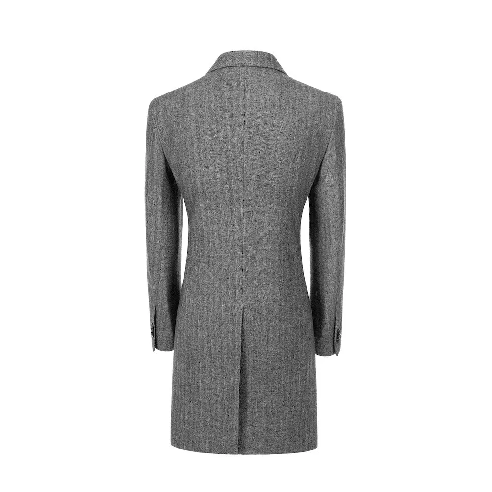 Men's Wool Coat Winter Trench Long Coat With Pockets 2774