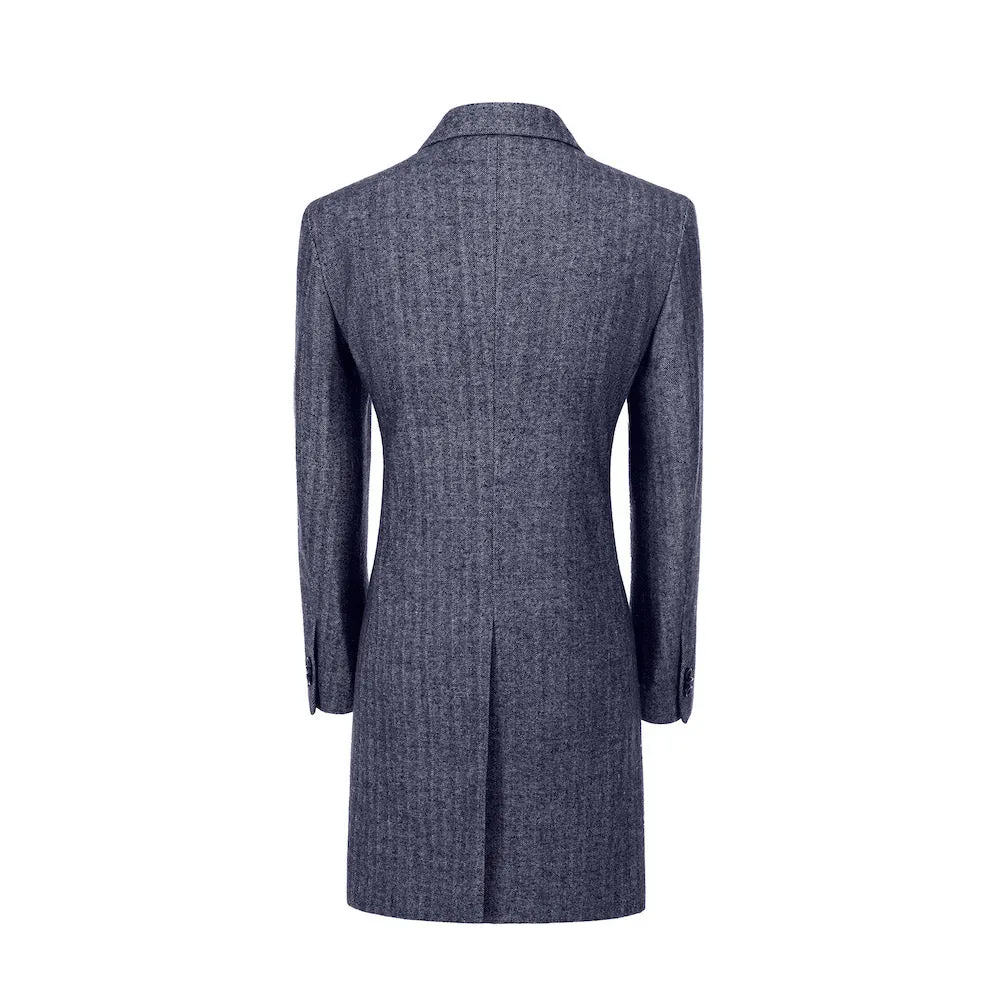 Men's Wool Coat Winter Trench Long Coat With Pockets 2774