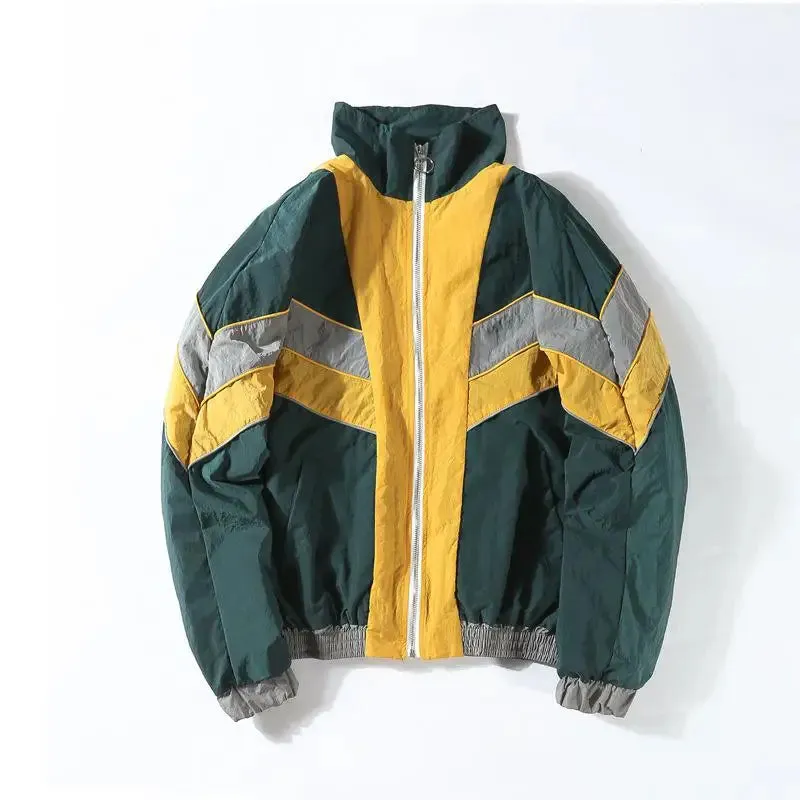 Multicolor Block Patchwork Windbreaker Jacket