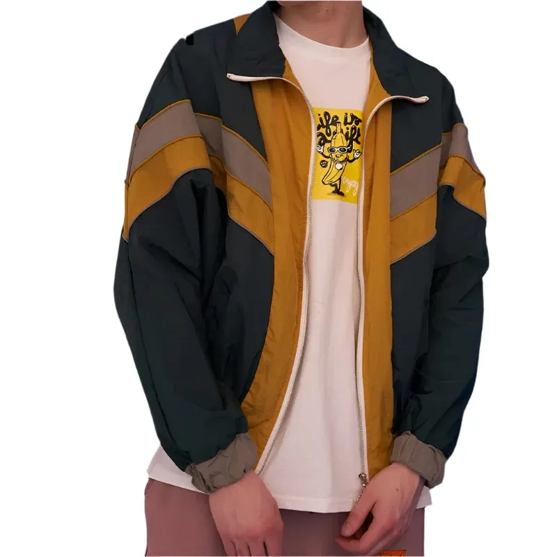 Multicolor Block Patchwork Windbreaker Jacket