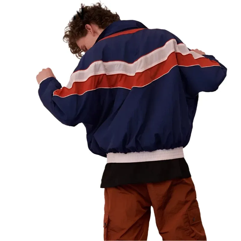 Multicolor Block Patchwork Windbreaker Jacket
